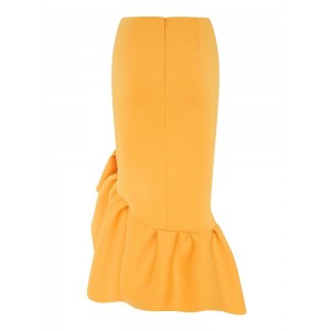 Asymmetric Ruffled Bodycon Women's Skirt