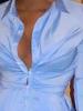 Irregular Lantern Sleeve Single Breasted Blouse