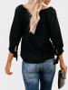 V-Neck Regular Plain Three-Quarter Sleeve Standard Blouse