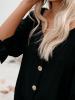 V-Neck Regular Plain Three-Quarter Sleeve Standard Blouse