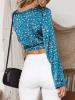 Sexy V Neck Bowknot Short Blouse