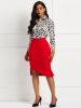 Pleated Round Neck Long Sleeve Blouse