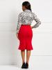 Pleated Round Neck Long Sleeve Blouse