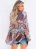 Floral Geometric Style Pullover Casual Blouse