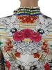 Floral Stand Collar Lantern Sleeve Blouse