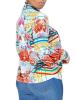 Floral Stand Collar Lantern Sleeve Blouse