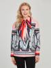 Floral Print Tie Neck Bowknot Button Women's Shirt