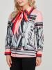 Floral Print Tie Neck Bowknot Button Women's Shirt