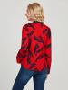 Color Block Ruffles Print Long Sleeve Women's Shirt