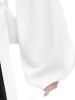 Off Shoulder Lantern Sleeve Lace Up Blouse