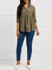 Army Green Long Sleeve Women's blouses