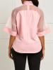 Pink Strappy Peplum Blouse
