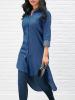 Women Asymmetry Casual Denim Blouse