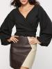 V-Neck Pullover Long Sleeve Women's Blouse
