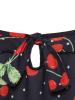 Large Code  Cherry Printing Strap Women's T-shirt