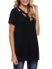 Circular Collar Hollow Short Sleeves Women's T-shirt
