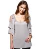 Pure Color Off Shoulder Round Collar Women's T-shirt