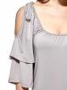 Pure Color Off Shoulder Round Collar Women's T-shirt