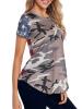 Star Stripe Splicing  Women's T-shirt