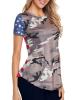 Star Stripe Splicing  Women's T-shirt
