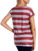 Roll Sleeves Star Stripe Print Women's T Shirt