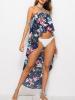 Irregular Floral Off Shoulder Tank Top