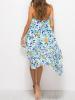 Irregular Floral Off Shoulder Tank Top
