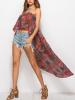 Irregular Floral Off Shoulder Tank Top