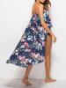 Irregular Floral Off Shoulder Tank Top