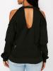 Off Shoulder Letter Printed  Long Sleeve T-shirt