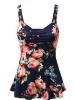 Slim Floral Printed Pleated Tank Top