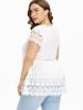 Plain Lace Splicling High Waist Women's T-shirt