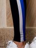 Patchwork Print Letter Sports Leggings