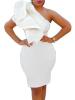Sleeveless Patchwork Knee-Length Bodycon Plain Dresses