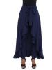 Plain Lace-Up Double-Layer Women's Casual Pants