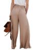 Plain Pleated Wide Legs Casual Pants