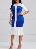 Patchwork Bodycon Maxi Dress