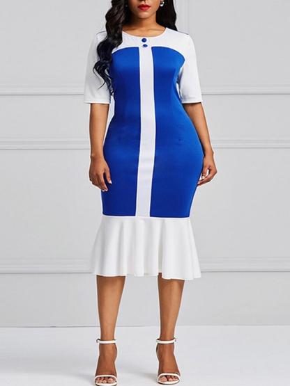 Patchwork Bodycon Maxi Dress