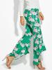 Color Block Floral Print Wide Legs Women's Pants