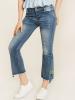 Slim Hole Floral Embroidery Bellbottoms Jeans