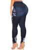 New Style Hole Rose High Elastic Casual Pants