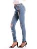 Ripped Embroidery Elasticity Women's Jeans
