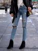 Sexy Ripped Denim Ninth Women's Jeans
