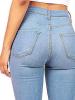 Solid Color Ripped Denim Women's Jeans
