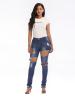 Hole Cut Worn Women's Jeans