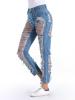 Hole Trim Pocket Zipper Women's Jeans
