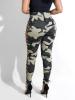 Bandage Cross Side Camouflage Women's Casual Pants
