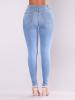 Hole Wron Plain Women's Jeans