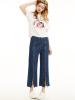 Double Zip Wide Legs Women's Jeans