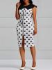 Contrast Color Sleeveless Split Bodycon Dress